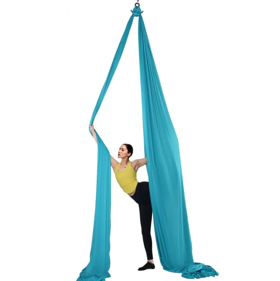 VEVOR Aerial Silk & Yoga Swing, 11 Yards, Aerial Yoga Hammock Kit with 100gsm Nylon Fabric, Full Rigging Hardware & Easy Set-up Guide, Antigravity Flying for All Levels Fitness Bodybuilding, Blue