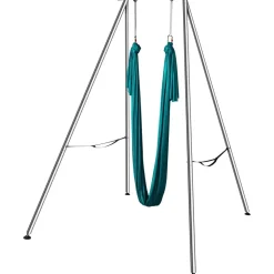 VEVOR Aerial Yoga Frame & Yoga Hammock, 9.67 ft Height Professional Yoga Swing Stand Comes with 6.6 Yards Aerial Hammock, Max 551.15 lbs Load Capacity Yoga Rig for Indoor Outdoor Aerial Yoga, Green