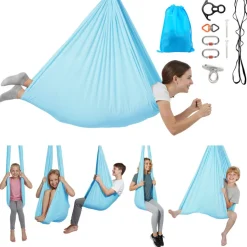 VEVOR Aerial Yoga Hammock, Maximum 300 lbs Load Aerial Silk, Yoga Swing with Nylon Fabric, Daisy Rope, PE Zipper Bag, Gymnastics Swings Suitable for Men and Women, Dual-Function Hammock & Swing