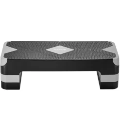 VEVOR Aerobic Exercise Step Platform, 28-Inch Workout Aerobic Stepper, Height Adjustable Fitness Training Step Deck Trainer with 4 Risers, Non-Slip Surface Bench for Home Gym Cardio Strength, Blue