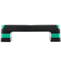 VEVOR Aerobic Exercise Step Platform, 28-Inch Workout Aerobic Stepper, Height Adjustable Fitness Training Step Deck Trainer with 4 Risers, Non-Slip Surface Bench for Home Gym Cardio Strength, Green