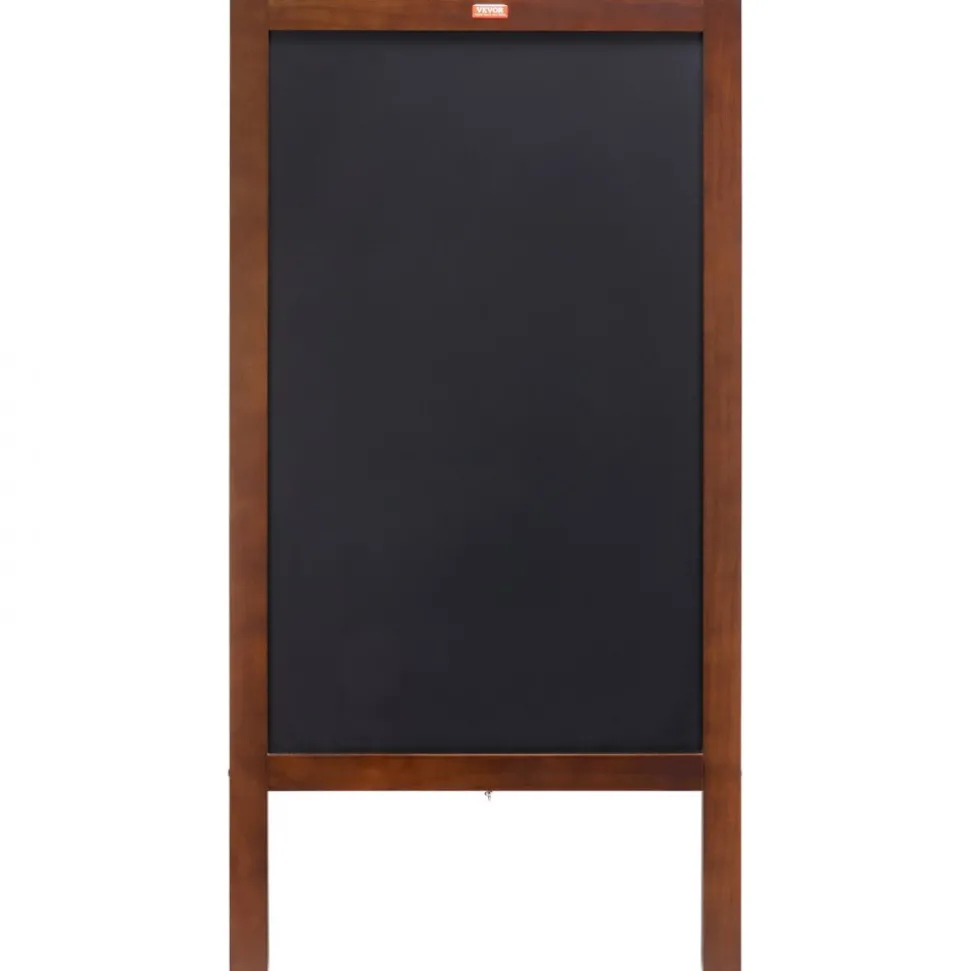 VEVOR A Frame Chalkboard Sign, Double-Sided Sidewalk Signs, Freestanding Vintage Wooden Chalk Board with Chalks & Magnetic Eraser, Rustic Brown Outdoor Sandwich Board, 20"x40", Kitchen Home Wedding