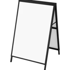 VEVOR A Frame Sidewalk Sign, 24x36 Inch Heavy Duty Slide-in Signboard Holder, Double-Sided Folding Sandwich Board Signs, Steel Pavement Sign Poster for Outdoor Business Street Advertising (Frame only)