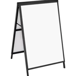 VEVOR A Frame Sidewalk Sign, 24x36 Inch Heavy Duty Slide-in Signboard Holder, Double-Sided Folding Sandwich Board Signs, Steel Pavement Sign Poster for Outdoor Business Street Advertising (Frame only)