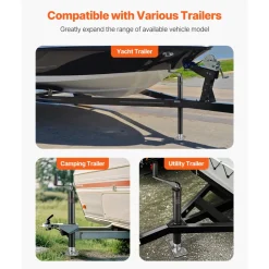 VEVOR A-Frame Trailer Jack, 2000 lbs Dynamic Load Capacity, Trailer Jack Stand with Handle & Rectangular Footpad, 15-inch Vertical Travel, Suitable for RV, Horse, Utility Trailers, Yacht Trailers