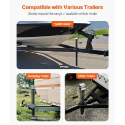 VEVOR A-Frame Trailer Jack, 5000 lbs Dynamic Load Capacity, Trailer Jack Stand with Handle & Rectangular Footpad, 15-inch Vertical Travel, Suitable for RV, Horse, Utility Trailers, Yacht Trailers