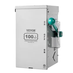 VEVOR 100A Generator Transfer Switch, 24000W Manual Transfer Switch, Heavy Duty Double-Throw Power Transfer Switch 120/240V, Meeting NEMA 3R Standards, for Outdoor, Indoor, and Portable Generator