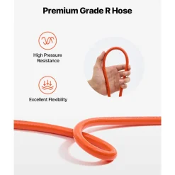 VEVOR Air Acetylene Torch Hose, 1/8-Inch x 12FT Acetylene Welding Hose with 9/16" LH B-Type Fittings, AH-12 R Grade Welding Torch Hoses Compatible with AR-B/AR-MC Regulators