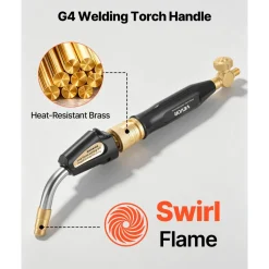 VEVOR Air Acetylene Torch Kit, Acetylene Gas Welding Tool with 11.8FT Rubber Hose, PL-8A Self-Lighting Welding Tip & CGA200 Regulator, Swirl Frame Brazing Torch Kit for Home Industrial Metalworking