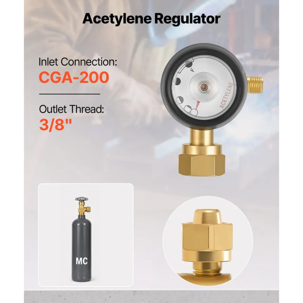 VEVOR Air Acetylene Torch Kit, Acetylene Gas Welding Tool with 11.8FT Rubber Hose, PL-8A Self-Lighting Welding Tip & CGA200 Regulator, Swirl Frame Brazing Torch Kit for Home Industrial Metalworking