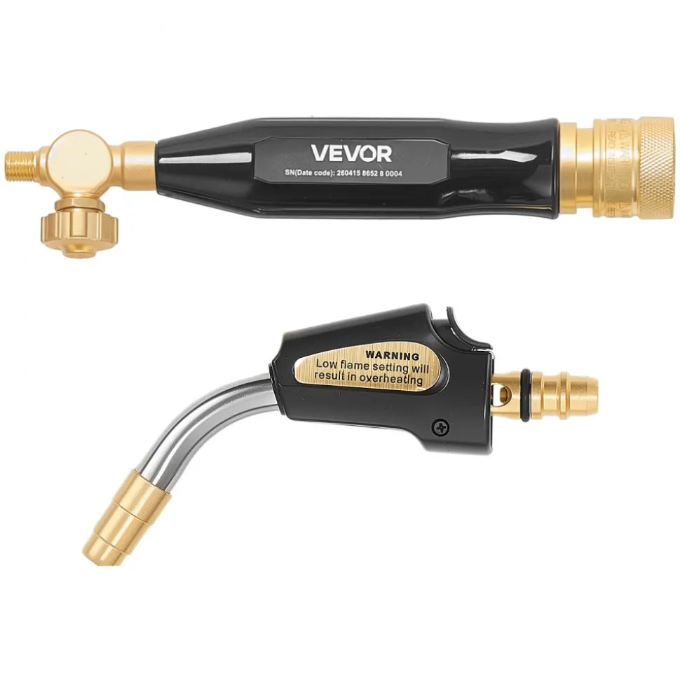 VEVOR Air Acetylene Torch Kit, Acetylene Gas Welding Tool with 11.8FT Rubber Hose, PL-8A Self-Lighting Welding Tip & CGA200 Regulator, Swirl Frame Brazing Torch Kit for Home Industrial Metalworking