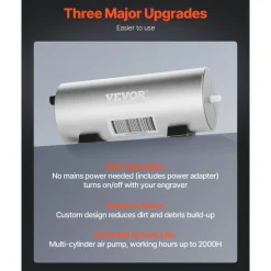 VEVOR Air Assist, Adjustable 30 L/min Airflow, Air Assist Pump Kit for Laser Cutter and Engraver, Clear Smoke and Dust, Reduce Surface Temperature, Shield Laser Lens, for Laser Engraver ≥ 20W
