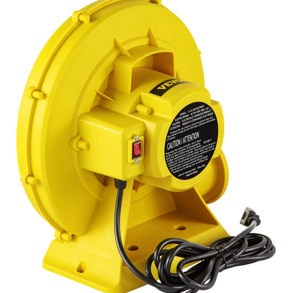 VEVOR Air Blower, 450W 0.6HP Inflatable Blower, Portable and Powerful Bounce House Blower, 1750Pa Commercial Air Blower Pump Fan, Used for Inflatable Bouncy Castle and Jump Tested to UL Standards