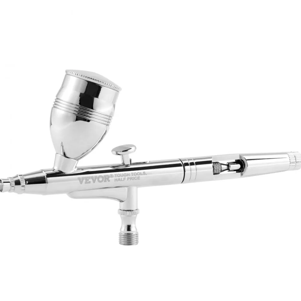 VEVOR Airbrush Gun, Dual Action Gravity Feed with 0.3 mm and 0.5 mm Nozzles, Airbrush Kit with 2/7/12ml Copper Cups and Cleaning Accessories, Ideal for Painting Models, Desserts, Cakes, and Nail Art