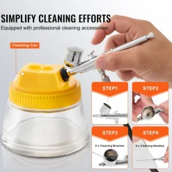 VEVOR Airbrush Kit, Dual Fan Air Compressor Professional Airbrushing System Kit with 3 Airbrushes, Holder, Color Mixing Wheel, Cleaning Brush Set, Air Brush Set for Art Nail Cookie Tattoo Makeup Cake