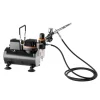 VEVOR Airbrush Kit, 1/6 HP, Air Brush Kit with Air Compressor, 1 Dual-Action Professional Airbrush with 3 Tips, Hose, Holder, Cleaning Set, Low Noise, for Cake Decorating, Model Painting, Nail Art