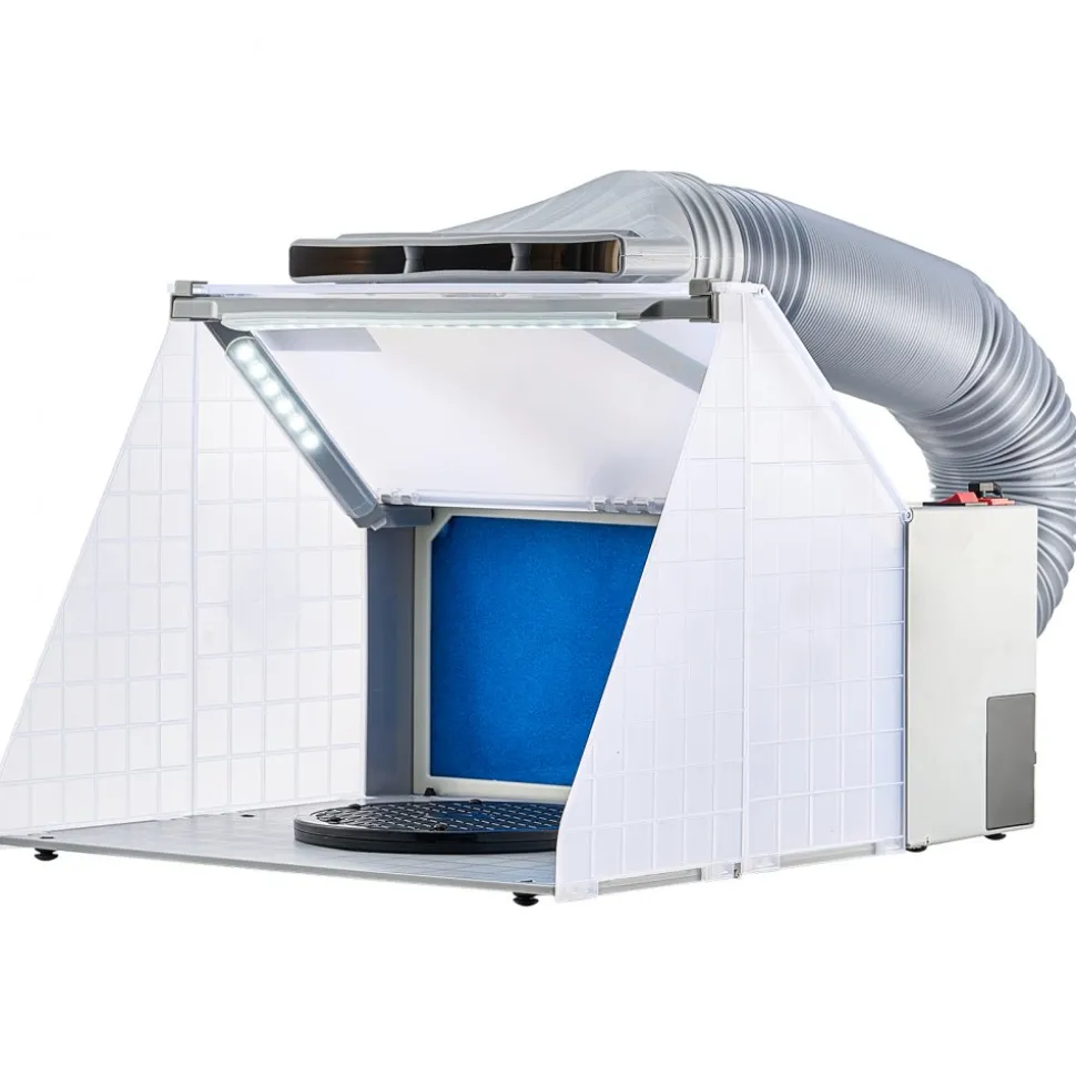 VEVOR Airbrush Spray Booth, Portable Hobby Airbrush Paint Spray Booth Kit with LED Lights, Exhaust Fan and Exhaust Extension Hose, Airbrush Paint Booth for Painting Models, Arts, Crafts, Cakes