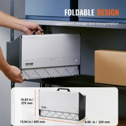 VEVOR Airbrush Spray Booth, Portable Hobby Airbrush Paint Spray Booth Kit with 4 LED Light, Powerful Dual Exhaust Fans, Turntable and 6 ft Extension Hose, for Painting Models, Arts, Crafts, Cakes