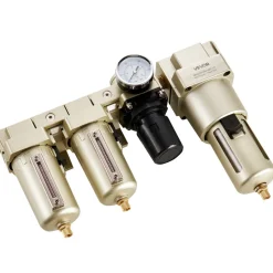 VEVOR Air Compressor Filter Regulator Combo, 1/2" NPT 3-Stage 25μm & 5μm & 0.3μm Compressed Air Drying System with Micron Filters & Oil-Water Separator, Semi-Auto Drain, 175PSI Max Working Pressure