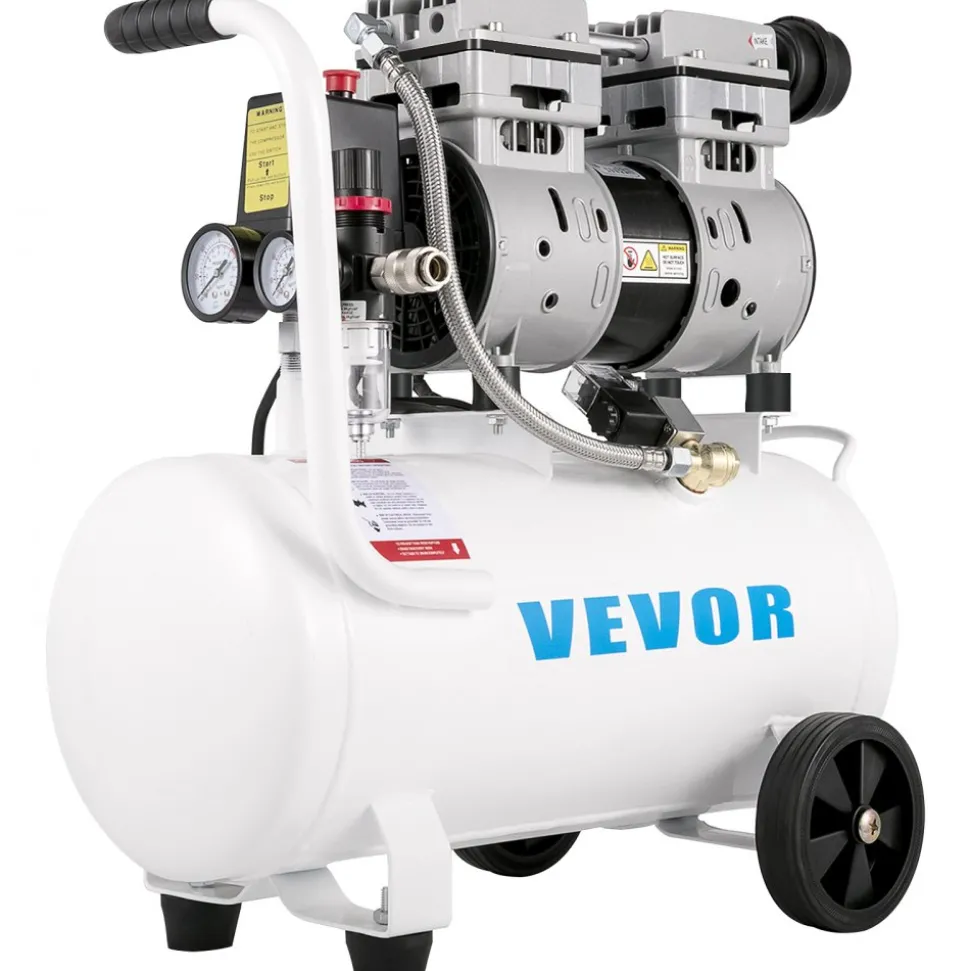 VEVOR Air Compressor 6.6 Gallon, Portable Air Compressor 1 HP, Oil Free Air Compressor Steel Tank 750W, Pancake Air Compressor 115 PSI, Ultra Quiet Compressor for Home Repair, Tire Inflation