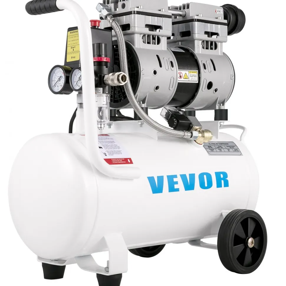 VEVOR Air Compressor 6.6 Gallon, Portable Air Compressor 1 HP, Oil Free Air Compressor Steel Tank 750W, Pancake Air Compressor 115 PSI, Ultra Quiet Compressor for Home Repair, Tire Inflation