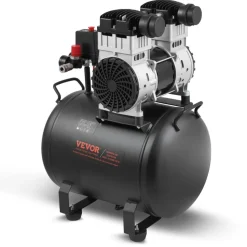 VEVOR Air Compressor, 8 Gallon Steel Tank, 1HP 2.2 CFM@90 PSI Oil Free Air Compressor & Max. 120PSI Pressure, 80dB Ultra Quiet Portable Compressor, for Auto Repair, Tire Inflation, Spray Painting