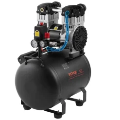 VEVOR Air Compressor, 8 Gallon Steel Tank, 1HP 2.2 CFM@90 PSI Oil Free Air Compressor & Max. 120PSI Pressure, 80dB Ultra Quiet Portable Compressor, for Auto Repair, Tire Inflation, Spray Painting