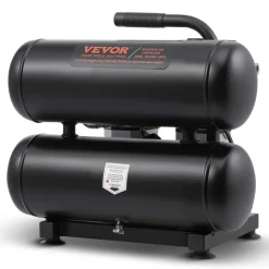 VEVOR Air Compressor, 4.6 Gallon Steel Tank, 1HP 2.2 CFM@90 PSI Oil Free Air Compressor & Max. 120PSI Pressure, 80dB Ultra Quiet Portable Compressor, for Auto Repair, Tire Inflation, Spray Painting