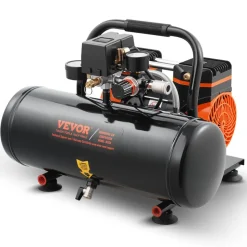 VEVOR Air Compressor, 2 Gallon Steel Tank, 1HP 2.1 CFM 8bar Oil Free Air Compressor & Max. 120PSI Pressure, 81dB Ultra Quiet Portable Compressor, for Auto Repair, Tire Inflation, Spray Painting
