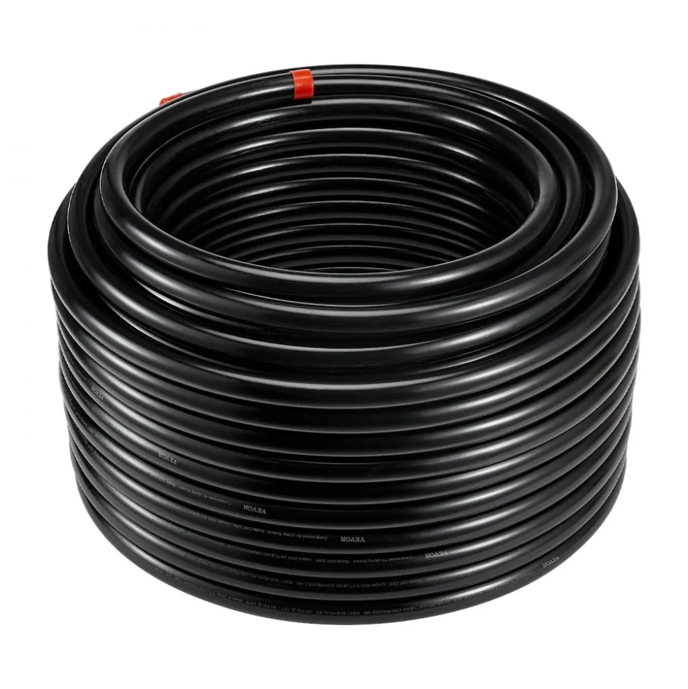 VEVOR Air Compressor Line Kit, 200FT x 3/4", HDPE-Aluminum Compressed Air Piping System, Leak-Proof & Easy-to-Install, Compressed Air Line Tubing Kit for Garages Workshops, Black