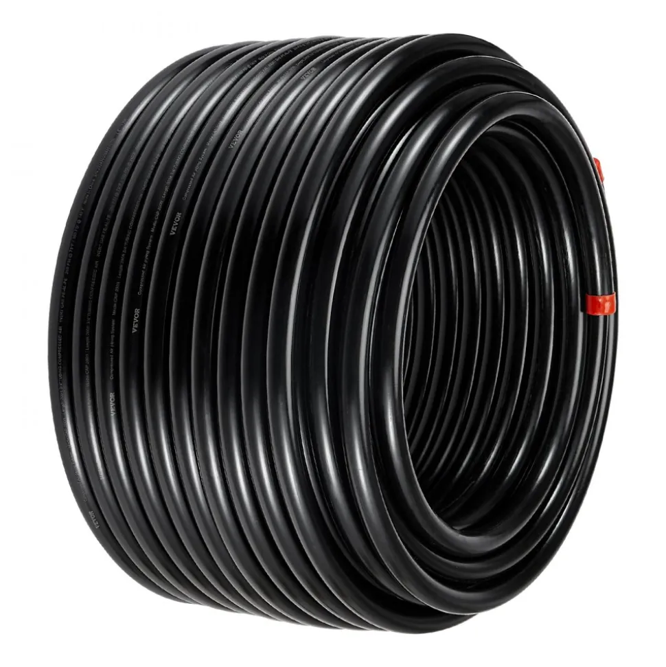 VEVOR Air Compressor Line Kit, 200FT x 3/4", HDPE-Aluminum Compressed Air Piping System, Leak-Proof & Easy-to-Install, Compressed Air Line Tubing Kit for Garages Workshops, Black