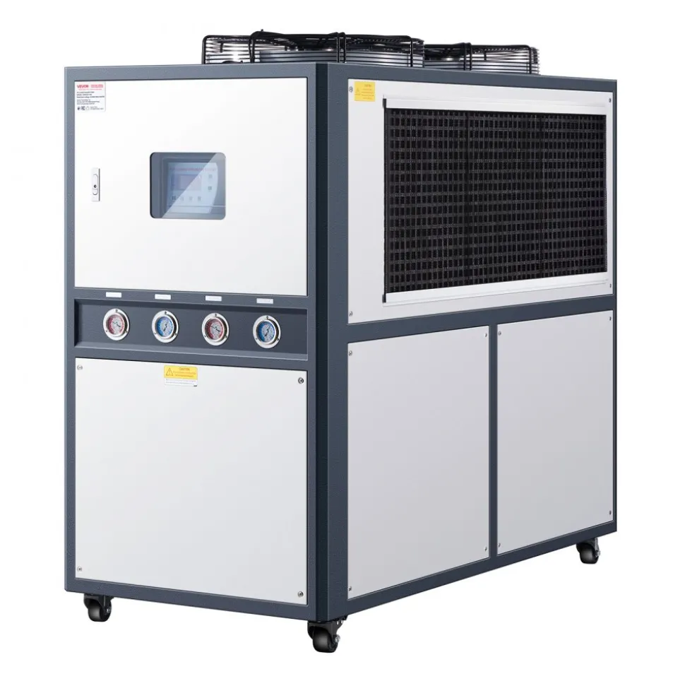 VEVOR Air-Cooled Water Chiller, 16.67 HP, Industrial Water Chiller with 45,360 Kcal/h Cooling Capacity, Dual Compressor, 53 Gal Large Tank, LED Display, Cooler for Cooling Water, Not Air Conditioner