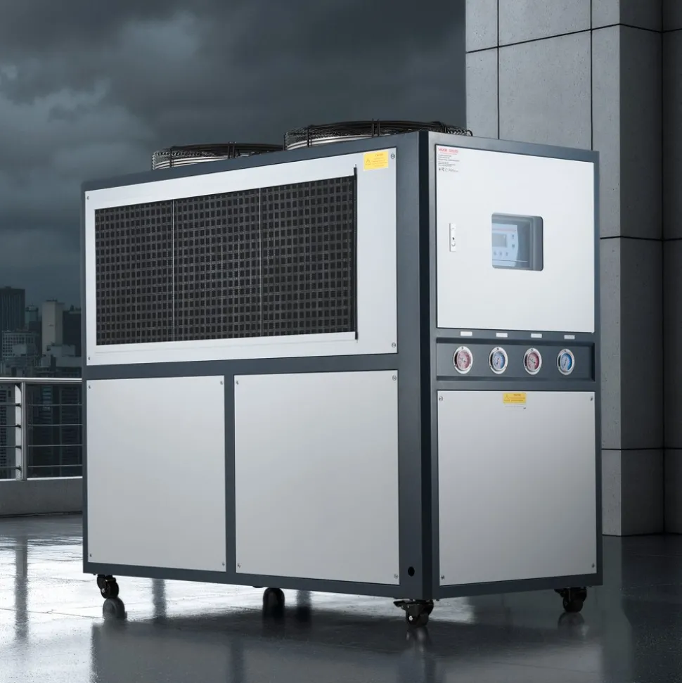 VEVOR Air-Cooled Water Chiller, 16.67 HP, Industrial Water Chiller with 45,360 Kcal/h Cooling Capacity, Dual Compressor, 53 Gal Large Tank, LED Display, Cooler for Cooling Water, Not Air Conditioner