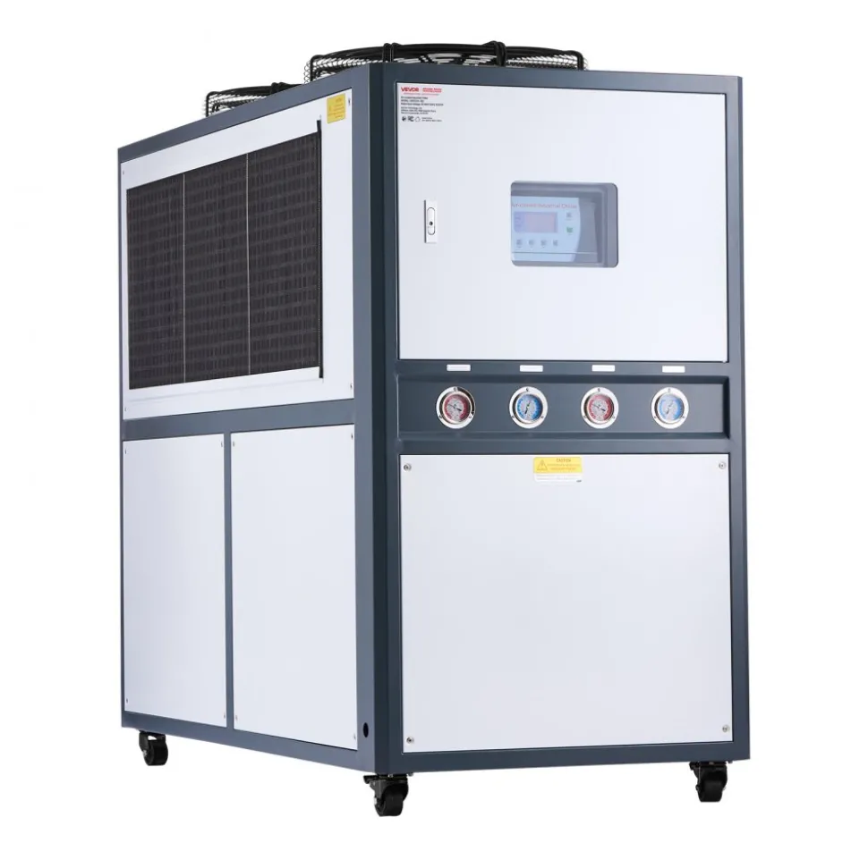 VEVOR Air-Cooled Water Chiller, 16.67 HP, Industrial Water Chiller with 45,360 Kcal/h Cooling Capacity, Dual Compressor, 53 Gal Large Tank, LED Display, Cooler for Cooling Water, Not Air Conditioner