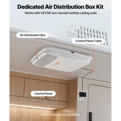 VEVOR Air Distribution Box, 115V Non-Ducted RV Air Conditioner ADB Unit with Operating Panel, Detachable Filter, and Four-Way Airflow, Used for VEVOR Non-Ducted Cooling-Only Rooftop RV AC Unit, White