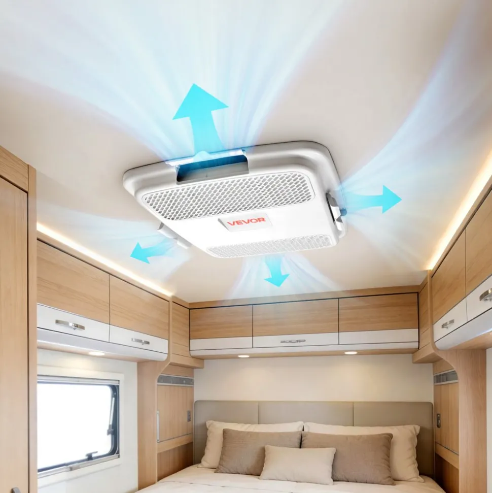 VEVOR Air Distribution Box, 115V Non-Ducted RV Air Conditioner ADB Unit with Operating Panel, Detachable Filter, and Four-Way Airflow, Used for VEVOR Non-Ducted Cooling-Only Rooftop RV AC Unit, White