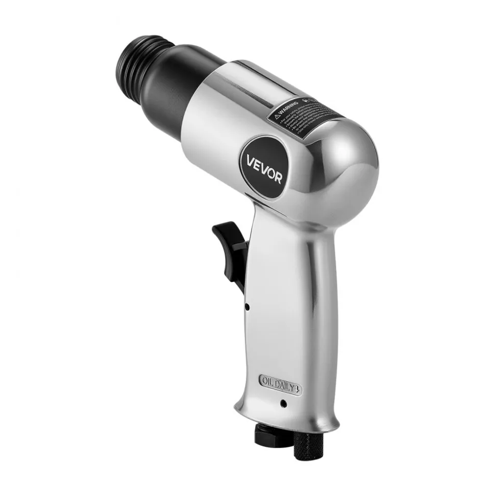VEVOR Air Hammer, 3500BPM Pneumatic Hammer with 2.76 inch Stroke & 4PCS Chisels Round Shank, Pistol-Grip Compact Air Chisel Pneumatic Shovel Tool for Cutting Punching Scraping
