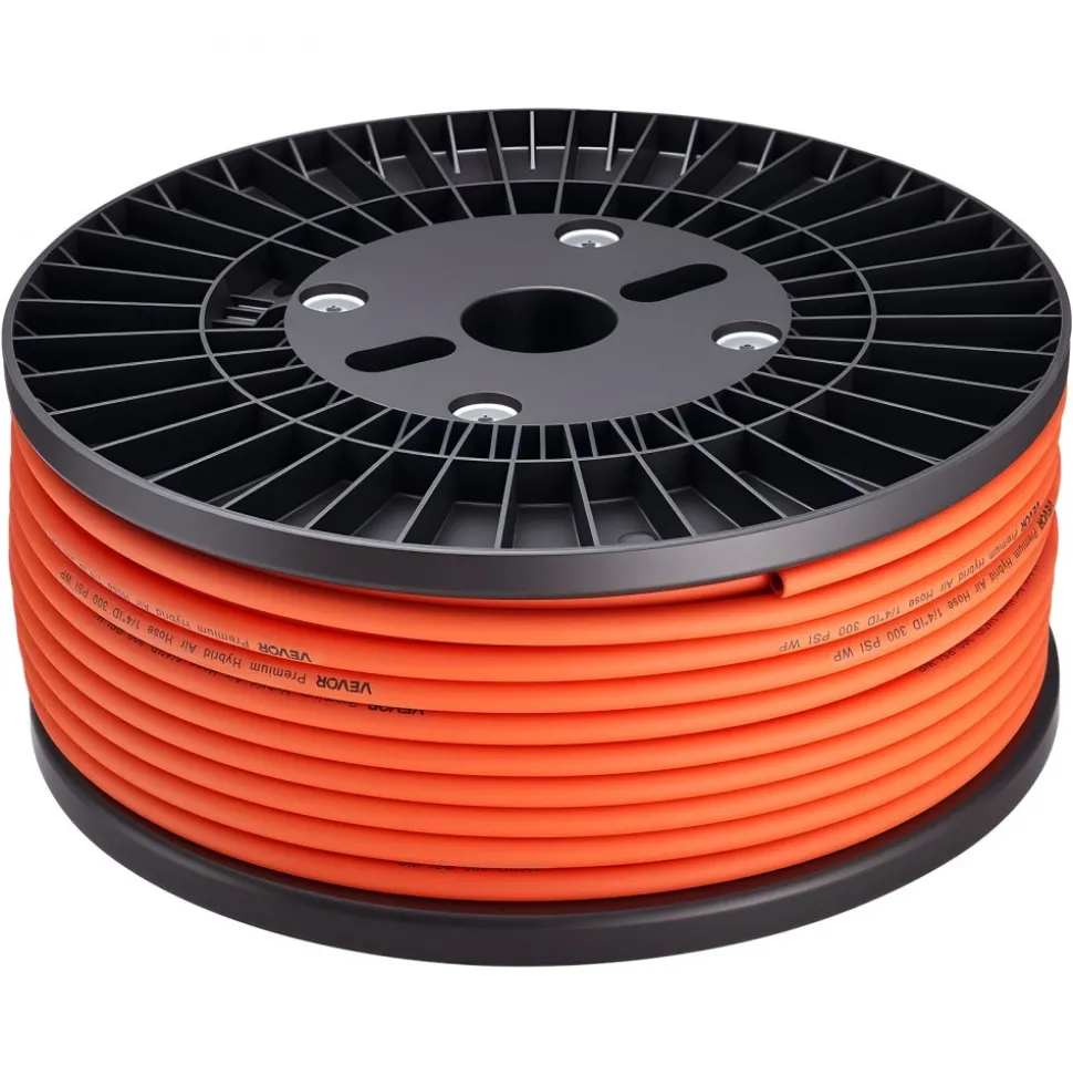 VEVOR Air Hose, 1/4" x 250FT Hybrid Air Compressor Hose, 300 PSI Kink-Resistant Pneumatic Hoses with Three-Layer Construction for Auto & Home DIY Projetcs, All-Weather Flexibility (No Fittings)