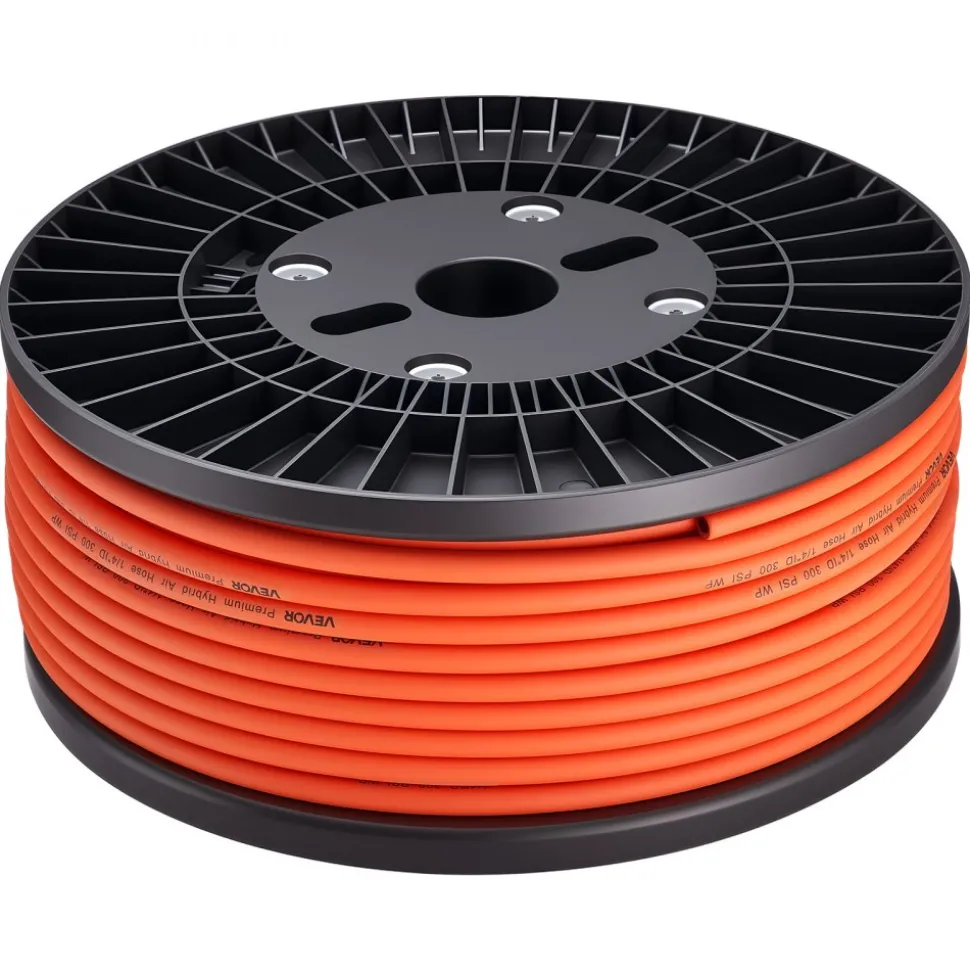 VEVOR Air Hose, 1/4" x 250FT Hybrid Air Compressor Hose, 300 PSI Kink-Resistant Pneumatic Hoses with Three-Layer Construction for Auto & Home DIY Projetcs, All-Weather Flexibility (No Fittings)