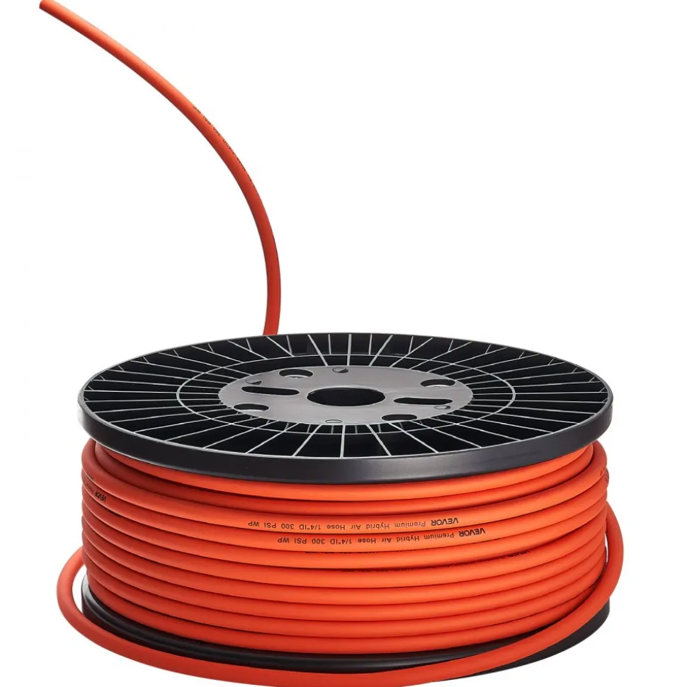 VEVOR Air Hose, 1/4" x 250FT Hybrid Air Compressor Hose, 300 PSI Kink-Resistant Pneumatic Hoses with Three-Layer Construction for Auto & Home DIY Projetcs, All-Weather Flexibility (No Fittings)