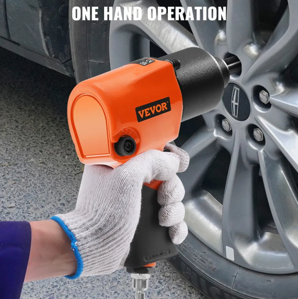 VEVOR Air Impact Wrench, 1/2" Drive Air Impact Gun Up to 880ft-lbs Nut-busting Torque, 7500RPM Lightweight Pneumatic Tool for Auto Repairs and Maintenance