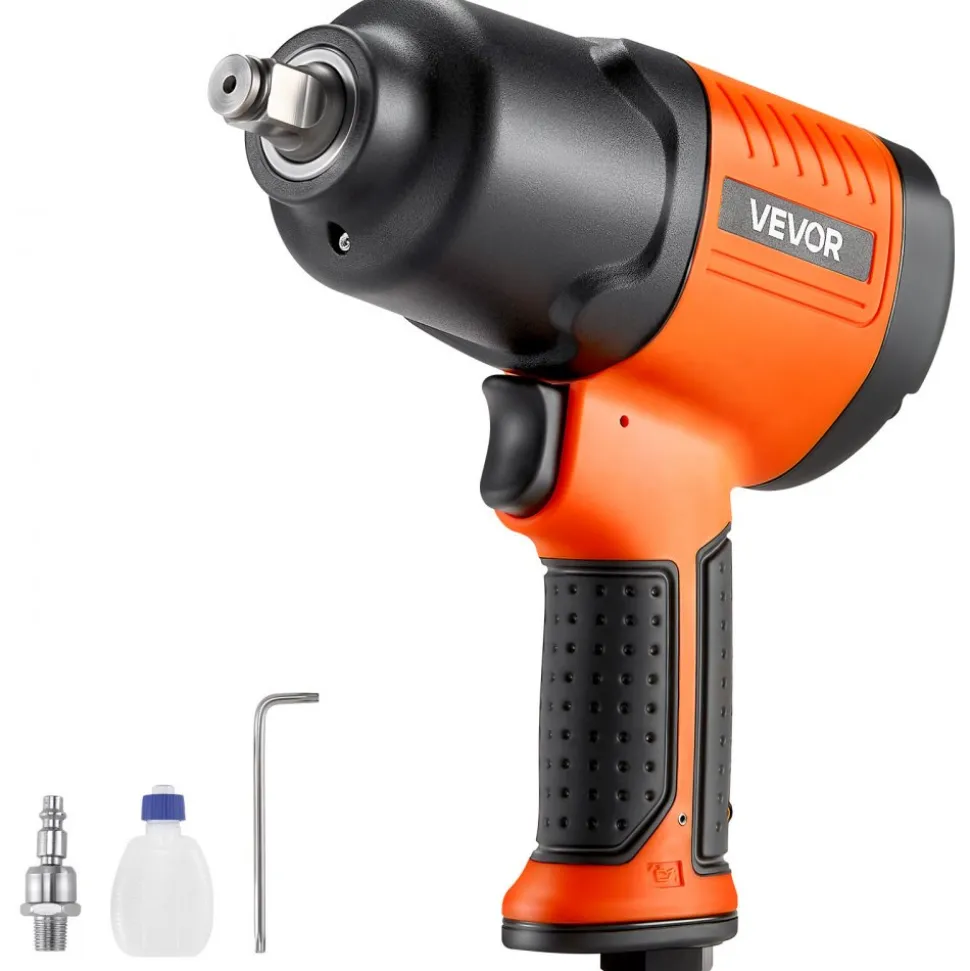 VEVOR Air Impact Wrench, 1/2" Drive Pneumatic Impact Wrench Up to 1100 ft-lbs Reverse Torque, 7500RPM 4-Speed Adjustable & Lightweight Pneumatic Gun for Auto Repairs and Maintenance