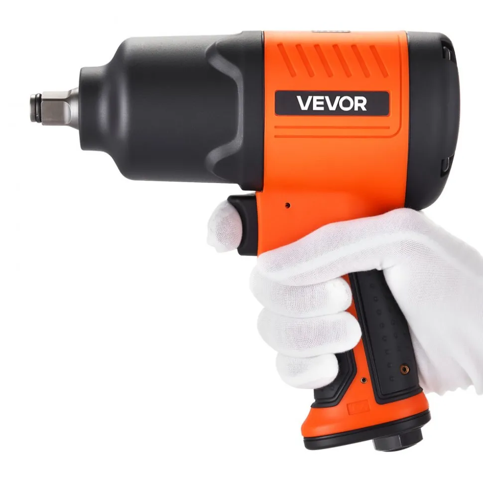VEVOR Air Impact Wrench, 1/2" Drive Pneumatic Impact Wrench Up to 1100 ft-lbs Reverse Torque, 7500RPM 4-Speed Adjustable & Lightweight Pneumatic Gun for Auto Repairs and Maintenance