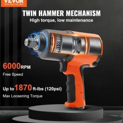 VEVOR Air Impact Wrench, 3/4-Inch Drive Air Impact Gun, Up to 1870ft-lbs Nut-busting Torque, Composite Pneumatic Impact Wrench for Auto Repairs and Maintenance Heavy Duty