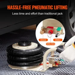 VEVOR Air Jack, 3 Ton/6600 lbs Triple Bag Air Jack, Airbag Jack with Six Steel Pipes, Lift up to 17.7 inch/450 mm, 3-5 s Fast Lifting Pneumatic Jack, with Short Handles for Car Repair