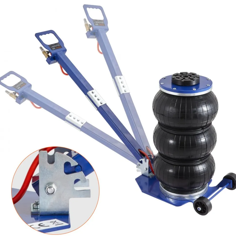 VEVOR Air Jack, 3 Ton/6600 lbs Triple Bag Air Jack, Airbag Jack with Six Steel Pipes, Lift up to 17.7", 3-5 s Fast Lifting Pneumatic Jack, with Adjustable Long Handles for Cars, Garages, Repair (Blue)