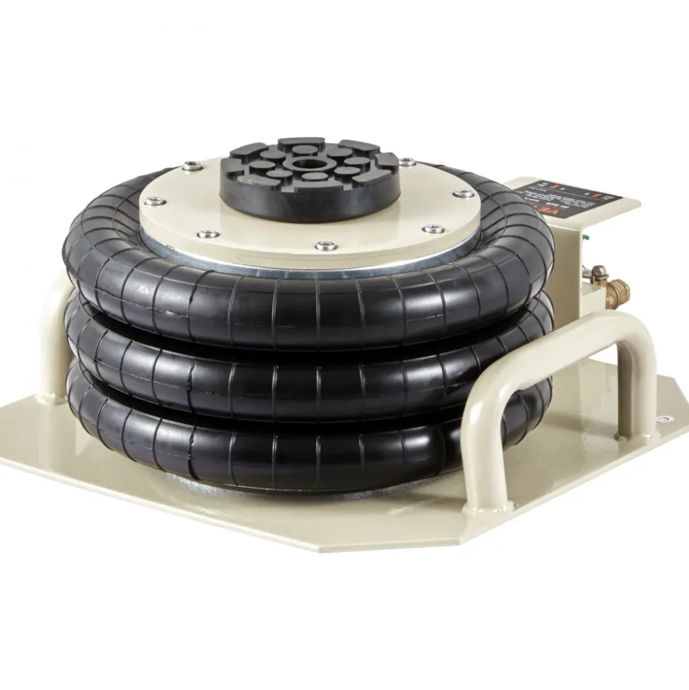 VEVOR Air Jack, 3 Ton/6600 lbs Triple Bag Air Jack, Airbag Jack with Six Steel Pipes, Lift up to 17.7 inch/450 mm, 3-5 s Fast Lifting Pneumatic Jack, with Side Handles for Car, Garage, Repair (White)