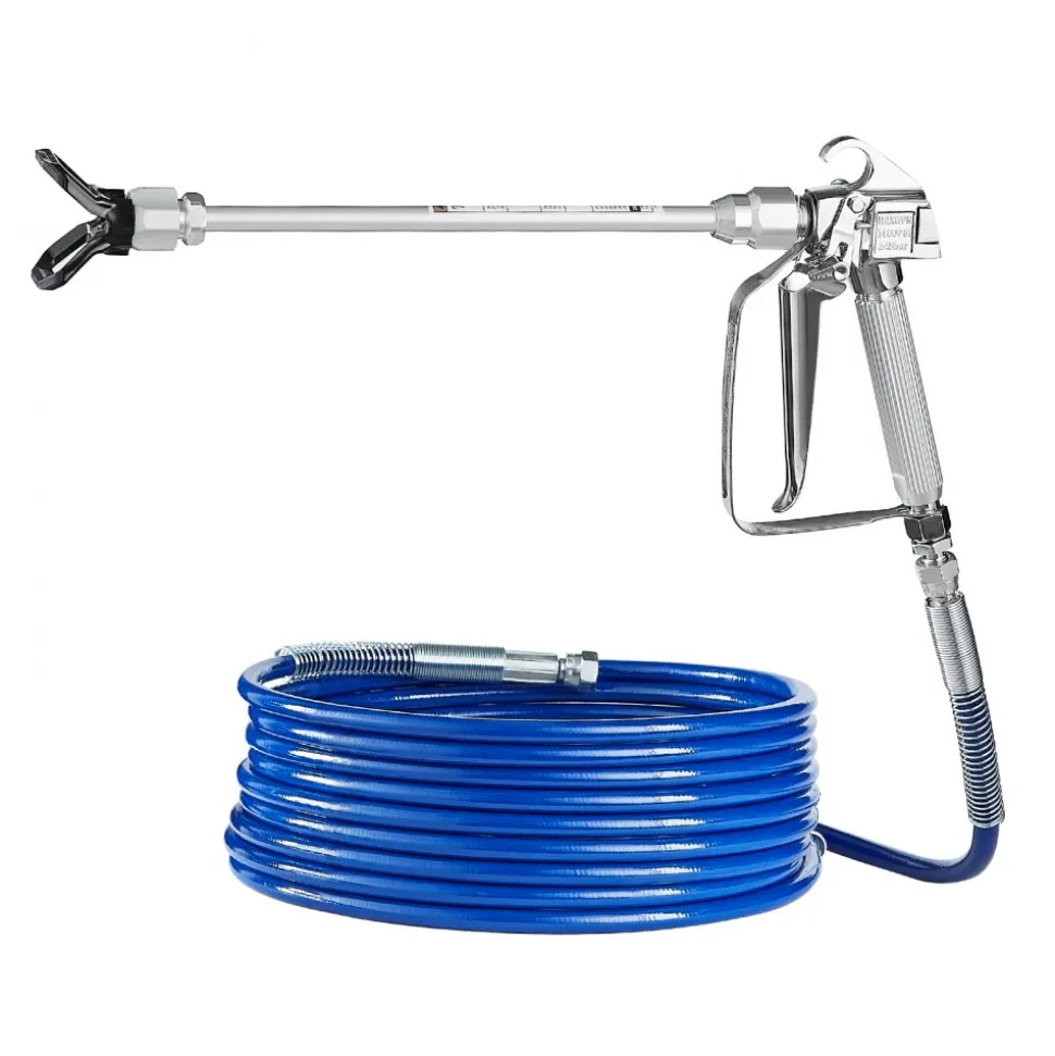 VEVOR Airless Paint Spray Gun and Hose Kit, 3600PSI High Pressure Paint Sprayer Hose Set with 5 Tips, 211, 315, 417, 517, 623, Swivel Joint Airless Spray Gun Kit with Filters, Hose and Extension Rods