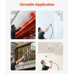 VEVOR Airless Paint Spray Gun and Hose Kit, 3600PSI High Pressure Paint Sprayer Hose Set with 5 Tips, 211, 315, 417, 517, 623, Swivel Joint Airless Spray Gun Kit with Filters, Hose and Extension Rods