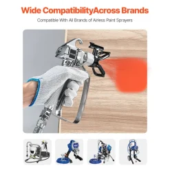 VEVOR Airless Paint Spray Gun, 3600PSI High Pressure Airless Paint Sprayer Gun with 517 Tip, Swivel Joint Airless Spray Gun Kit with Filters, Cleaning Needle and Brush, for Airless Spraying Machine
